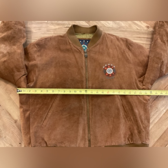 Vintage Retro Style NAF NAF Leather Flight Bomber Jacket - Picture 9 of 11